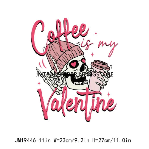 Retro Candy Coffee Howdy Valentine Groovy Love XOXO Heart Breaker Fries Before Guys Iron On DTF Transfer Stickers For Sweatshirt