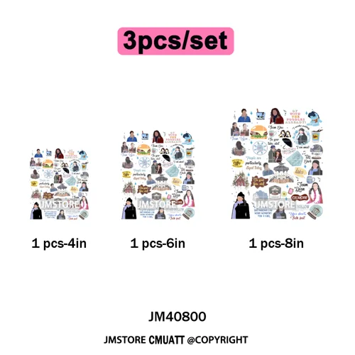 Autumn Festival Fall Season Stars Movie Girls Town Book Lover Iron on Washable DTF Transfers Stickers Ready to Press for Hoodies