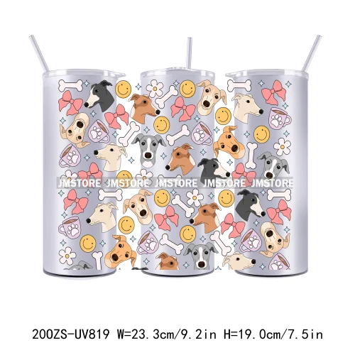 Coquette Puppy Dog Mom Cat Lover Pets 20OZ Skinny Tumbler Wrap UV DTF Transfer Stickers Personalized Labels For Straight Tumbler