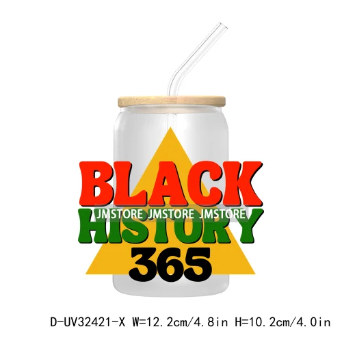 Black History Month Juneteenth African American UV Sticker Decals For Libbey Cold Cups Mugs Tumbler Transfer Stickers Waterproof