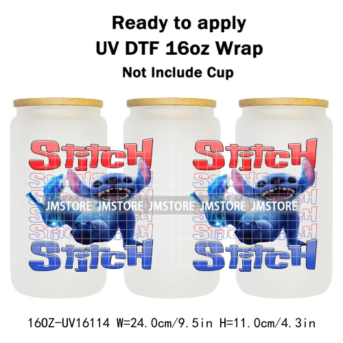Trendy Movie Cartoon Character Bow 16OZ UV DTF Cup Wrap Ready To Apply Waterproof Transfer Sticker For Libbey Glass Can Tumbler