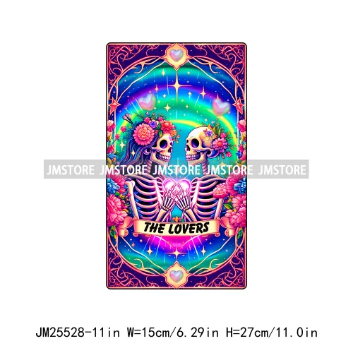 Skeleton La Maestra Chingona Smoke Women Lovers Tarot Card Printing DTF Iron On Transfer Stickers Ready To Press For Clothes Bag