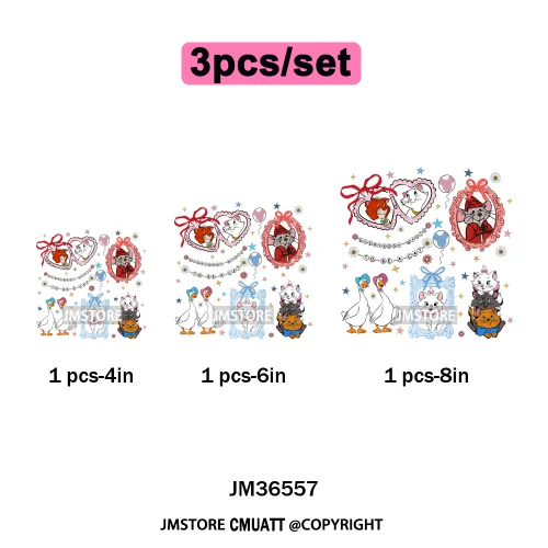 Colorful Animal Coquette Mirror Bracelet Cartoon Character Printing Iron On DTF Transfers Stickers Ready To Press T-shirts Bags