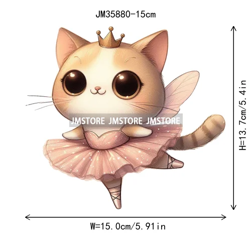 15cm 5.9in Kid Dancing Cats Animal Squirrel Iron On Transfer Sticker For Clothes Printed Thermal Applique Washable T-Shirt Decal