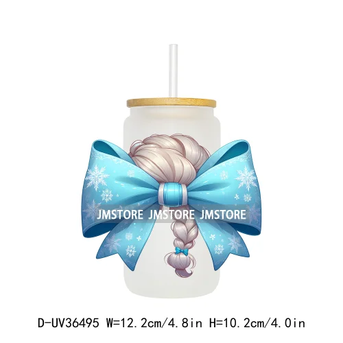 Princess Coquette Bow Cartoon Magical Kingdom UV Sticker Decals For Libbey Cold Cups Mugs Tumbler Waterproof Transfer Stickers