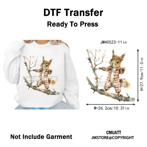 Cute Nursery Sleepy Baby Safari Jungle Animals in Pajamas Love Iron on DTF Washable Transfers Sticker Ready to Press for Clothes