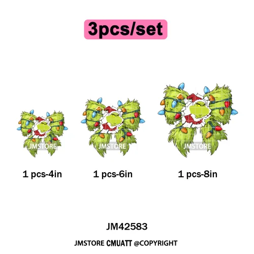 Cute Cartoon Character Coffee Cup Coquette Candy Merry Christmas Iron on DTF Heat Transfers Stickers Ready to Press for Hoodies