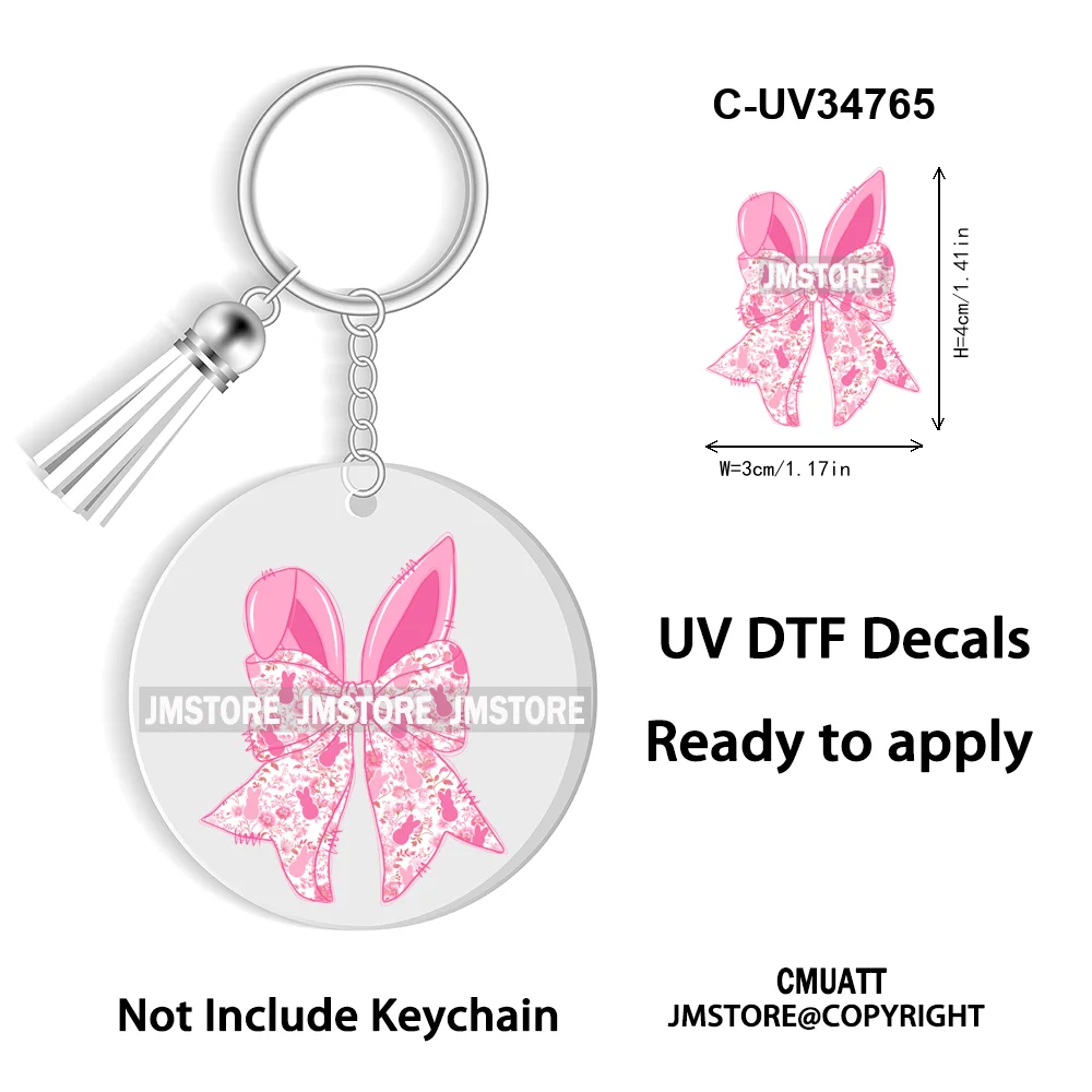 The Lord Is My Shepherd Christian Religious Easter Bible Verse Faith UV DTF Stickers For Round Circle Acrylic Keychain Keyring