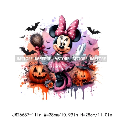 Wholesale Cartoon Character Pumpkin Halloween Scary Vibes Thermal Logo DTF Iron On Transfer Stickers Ready To Press For Clothing