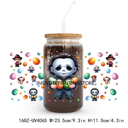 Cartoon Easter Character 16OZ UV DTF Cup Wrap Transfers Stickers Custom Label DIY Waterproof Logo For Libbey Glass Can Egg Bunny