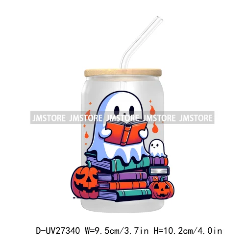 Spooky Ghost Halloween Autumn Pumpkin Season UV DTF Transfer Stickers Decals For Libbey Cold Cups Mugs Tumbler Black Cats Boo