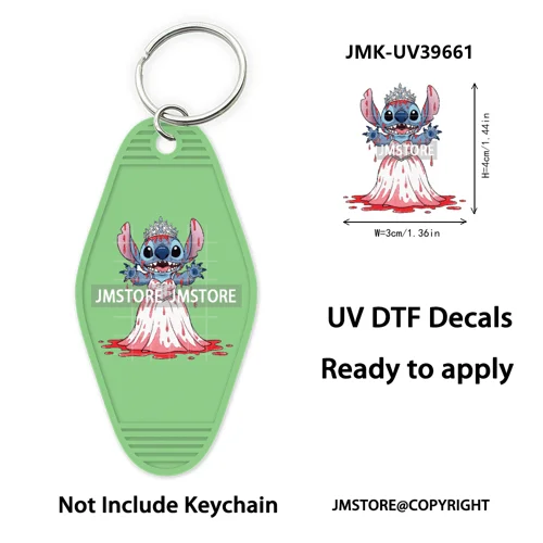 Horror Cartoon Halloween Pumpkin UV DTF Motel Keychain Decals Ready To Ship Durable Transfer Stickers Prints For Hotel Keychain