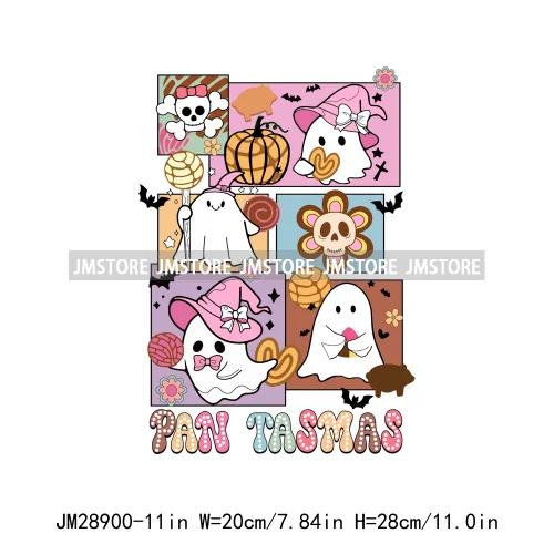 Funny Mexico Ghost Conchas Cucuys Halloween Pan Tasmas Coffee Decals Iron On DTF Transfer Stickers Ready To Press For Sweatshirt