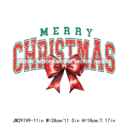 Small Town Fram Fresh Tree Christmas Merry Vibes Ho Ho Ho Santa Deer Iron On DTF Transfers Stickers Ready To Press For Hoodies