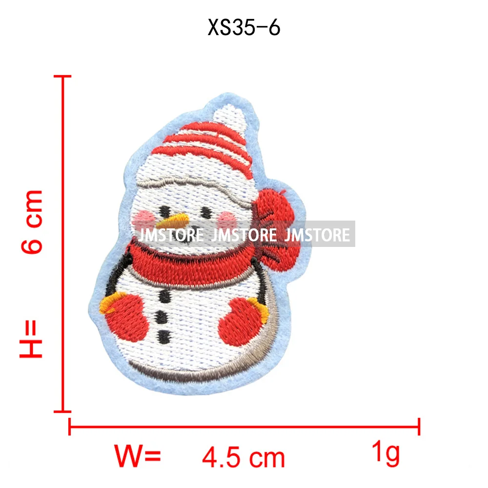 Sweet Christmas Small Size Snowman Santa Cozy Animal Xmas Holiday Gifts Kids Embroidery Appliques Iron on Patches for Clothing