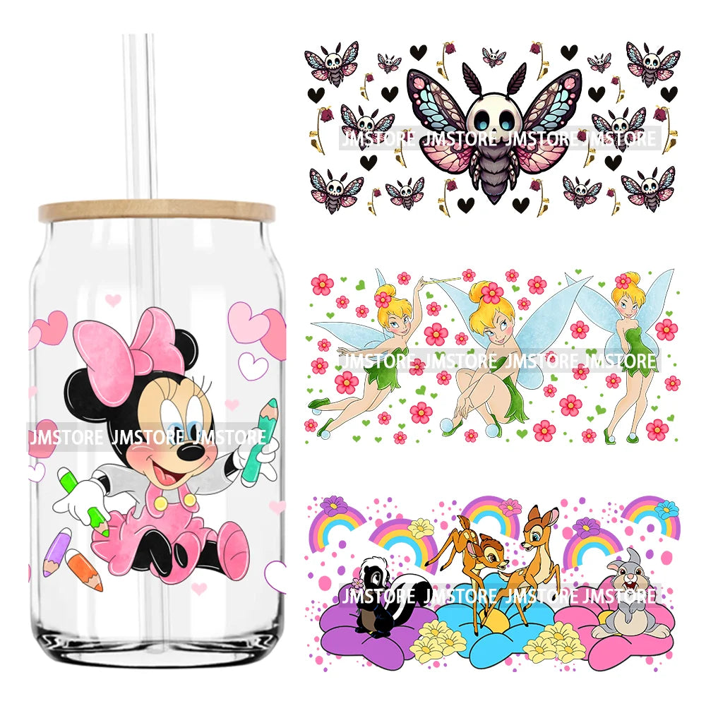 Cute Cartoon Characters Mouse 16OZ UV DTF Cup Wrap Transfers Stickers Custom Labels Durable Waterproof Logo For Libbey Glass Can