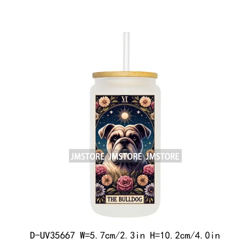 Dog Cat Animals Tarot Card UV Sticker Decals For Libbey Cold Cups Mugs Tumbler Transfer Stickers Waterproof High Quality Labels