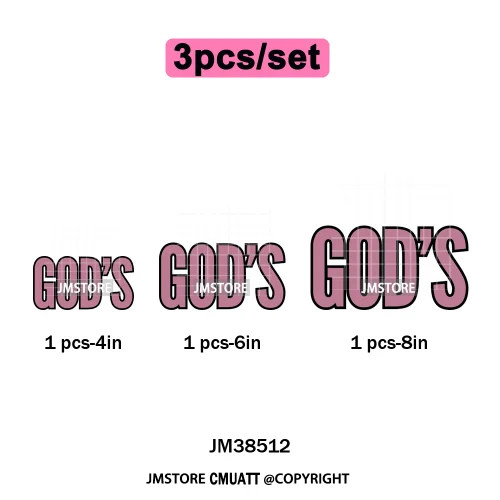 Inspirational God Faith Quotes Good Vibes Blessed Logos Iron on DTF Washable Transfers Stickers Ready to Press for T-shirts Bags