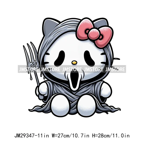 Cartoon Horror Character Halloween Vibes Pumpkin Killer Logos Iron On DTF Transfers Stickers Ready To Press For Hoodies