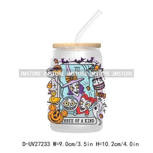 Cartoon Princess Couple Halloween Double Trouble UV DTF Transfer Stickers Decals For Libbey Cold Cup Mug Tumbler Waterproof Logo