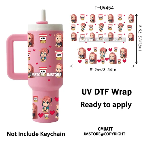 Demon Hunter Inspired Movie Kpop UV DTF Mini Tumbler Keychain Wraps Ready To Apply Transfer Stickers Prints Waterproof Decals