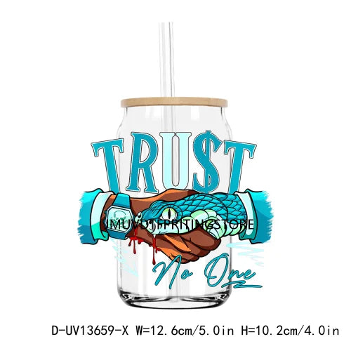 Snack Trust No One UV DTF Transfers Stickers Decals For Libbey Cold Cups Mugs Tumbler Waterproof DIY Logo Hip Pop