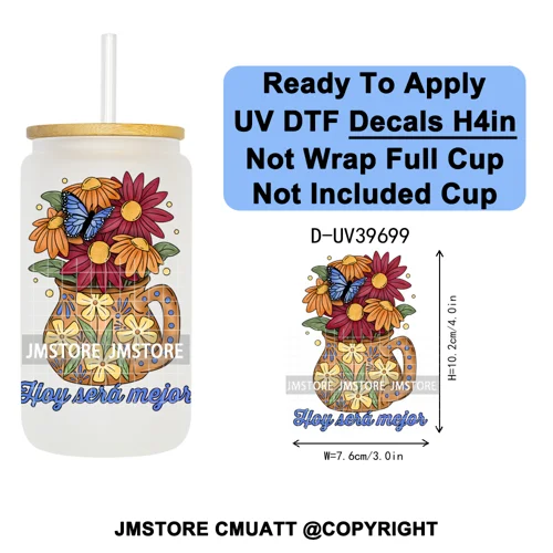Mexican Conchas Spooky Ghost Concha UV DTF Decals Ready To Apply Waterproof Transfer Stickers Prints For 16OZ Libbey Glass Can