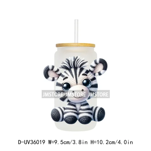 New Knitted Baby Animals UV Sticker Decals For Libbey Cold Cups Mugs Tumbler Transfer Stickers Waterproof High Quality Labels
