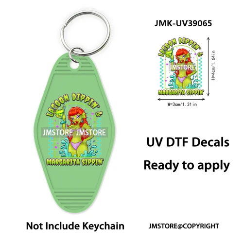 Halloween Horror Movies Witch Girl UV DTF Motel Keychain Decal Ready To Ship Durable Transfer Stickers Prints For Hotel Keychain