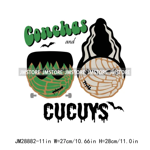 Pan Tasmas Spooky Halloween Conchas Cucuys Mexican Spooky Season Ghost Iron On DTF Transfer Stickers Ready To Press For T-shirts