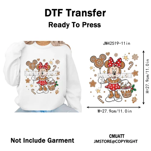 Magical Cartoon Girly Christmas Season Coquette Xmas Holiday Iron on DTF Washable Transfers Stickers Ready to Press for Textiles