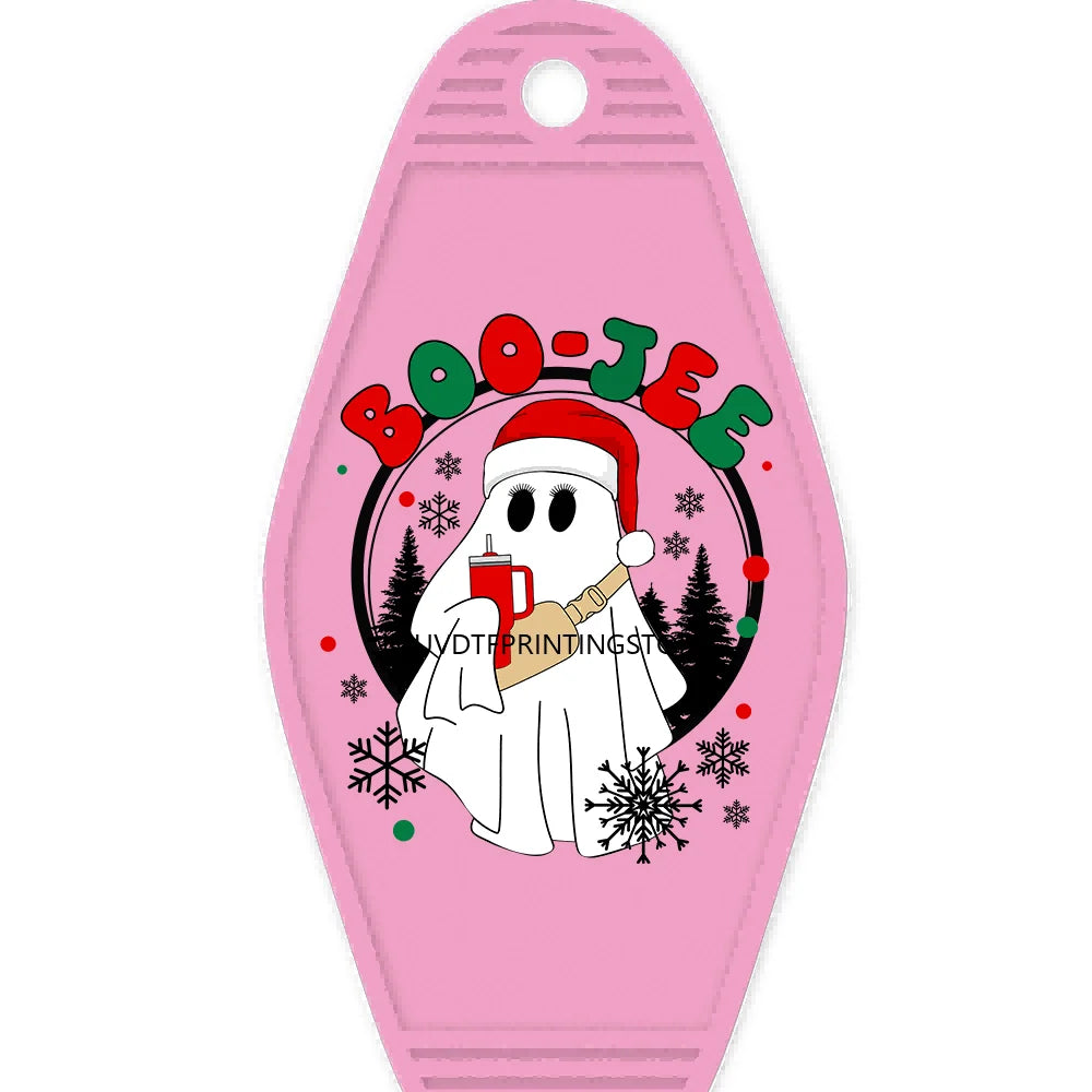 Christmas Boojee Snowman Stanley Tumbler Belt Bag High Quality WaterProof UV DTF Sticker For Motel Hotel Keychain Santa Claus