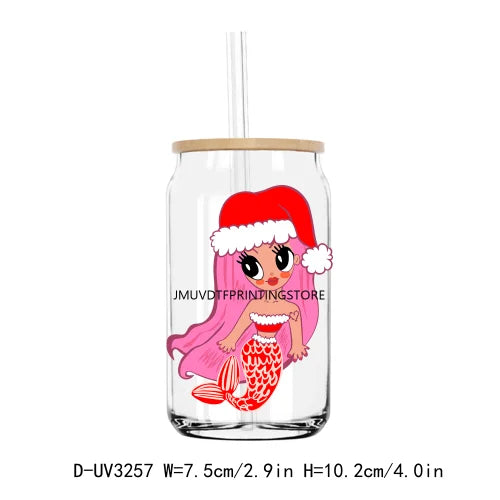 Baby Benito Heart Christmas Mermaid UV DTF Transfers Stickers Decals For Libbey Cold Cups Mugs Tumbler Waterproof DIY Logo