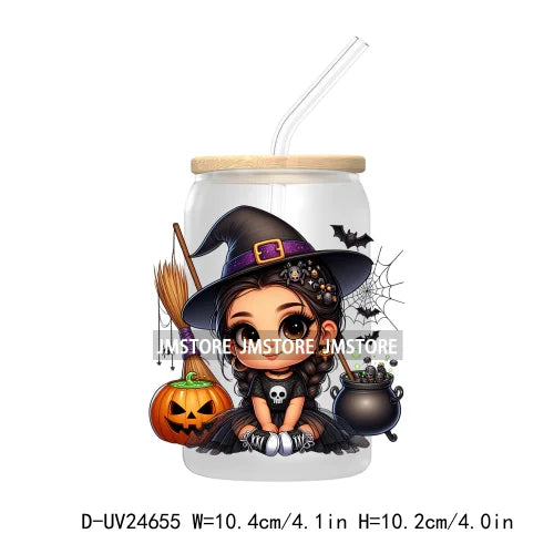 Halloween Latina Princess UV DTF Transfer Stickers Decals For Libbey Cold Cups Mugs Tumbler Custom Waterproof DIY Labels Pumpkin