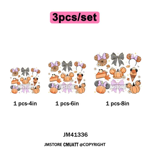 Trick or Treat Down Main Stree Cartoon Coquette Ghost Boo Halloween Iron on DTF Transfers Stickers Ready to Press for T-shirts