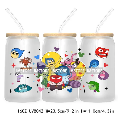 It's Okay To Feel All The Feels UV DTF Cup Wrap For 16OZ Glass Cup Can Transfer Stickers Custom Label Logo Inside Out Characters