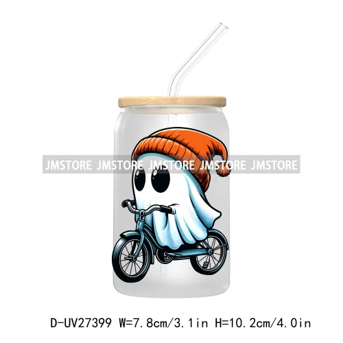 Cute Bougie Ghost Boo Halloween UV DTF Transfer Stickers Decals For Libbey Cold Cup Mug Tumbler High Quality Fall Pumpkin Season