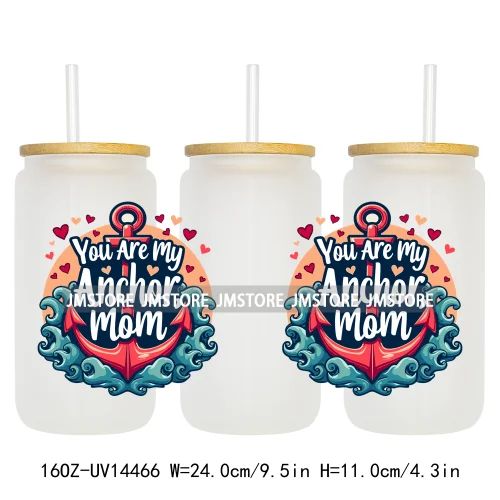 Mother's Day Quotes Mom Love UV DTF Wraps Transfer Sticker Waterproof Custom UV DTF Prints For 16OZ Libbey Glass Can Tumbler Mug