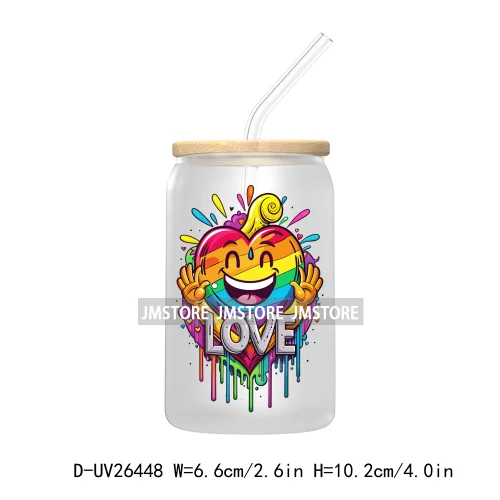 LGBT Quotes UV DTF Transfer Stickers Decals For Libbey Cold Cups Mugs Tumbler Waterproof DIY Custom Logo Labels Rainbow Pride