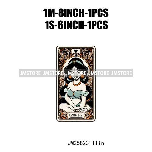 Cute Cartoon Animal Princess Characters Halloween Tarot Cards DTF Iron On Transfers Stickers Ready To Press For T-shirt Bags