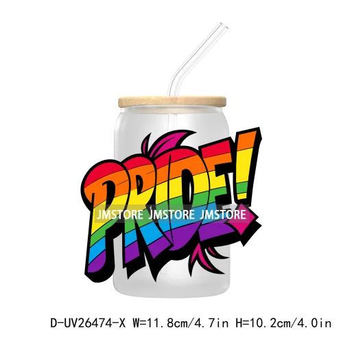 LGBT Quotes UV DTF Transfer Stickers Decals For Libbey Cold Cups Mugs Tumbler Waterproof DIY Custom Logo Labels Rainbow Pride