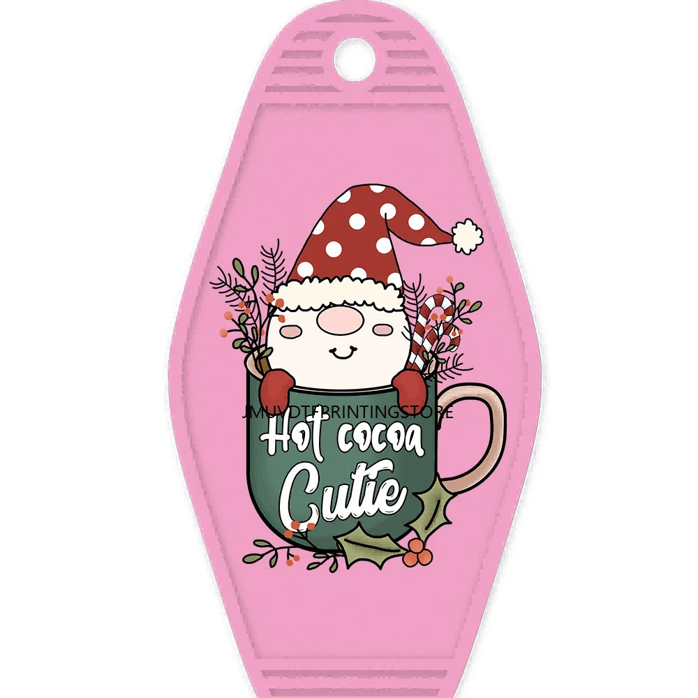 Christmas Boojee Snowman Stanley Tumbler Belt Bag High Quality WaterProof UV DTF Sticker For Motel Hotel Keychain Santa Claus