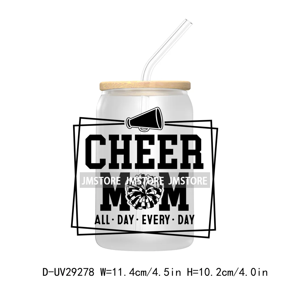 Cheer Mom Mama Sport UV DTF Transfer Stickers Decals For Libbey Cold Cups Mugs Tumbler Waterproof Craft Coquette Bow Cheerleader