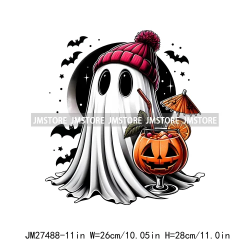 Read Books Flower Bike Music Ghost Sweet Spooky Season Halloween DTF Printing Logos Iron On Transfers Stickers For Hoodies Bags