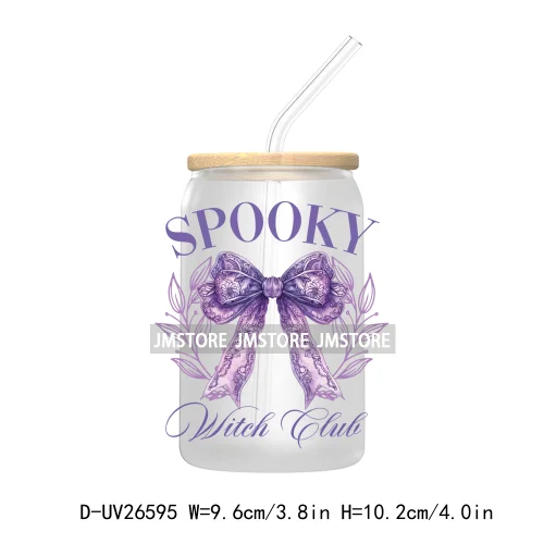 Spooky Witch Halloween UV DTF Transfer Stickers Decals For Libbey Cold Cups Mugs Durable Waterproof Custom Labels Fall Season