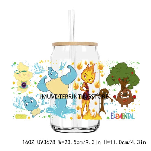 Cartoon Movie Characters Best Friends UV DTF Sticker For 16OZ Libbey Glass Cup Can Wrap Transfer Sticker Custom Labels DIY Logo