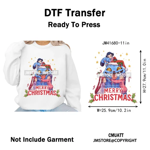 Merry Christmas Kpop Music Band Group Character Xmas Festive Love Iron on DTF Transfers Stickers Ready to Press for Clothes Bags