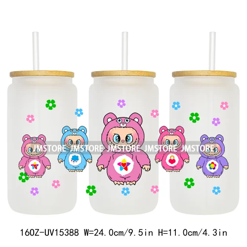 Funny Cartoon Characters Doll Friends 16OZ UV DTF Cup Wraps Ready To Apply Custom Transfer Stickers For Libbey Glass Can Tumbler
