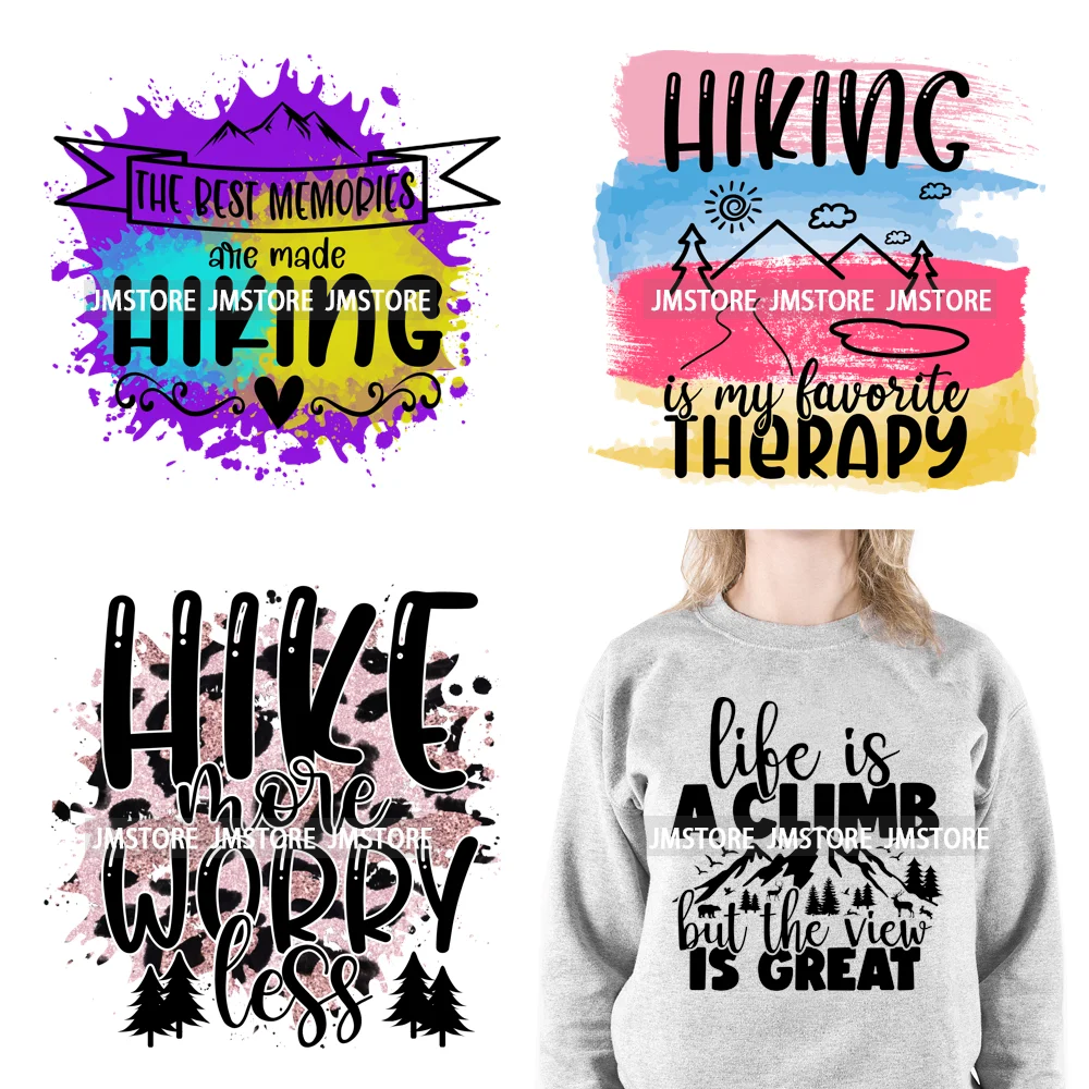 Hiking Quotes Adventure Nature Lover Mountain Travel Explore Life Iron On DTF Transfers Stickers Ready To Press For Sweatshirt