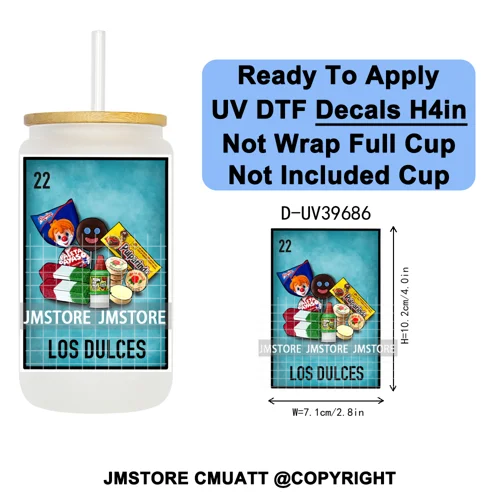 Mexican Conchas Spooky Ghost Concha UV DTF Decals Ready To Apply Waterproof Transfer Stickers Prints For 16OZ Libbey Glass Can